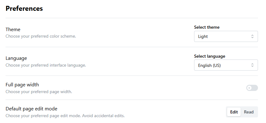 Update My Preferences