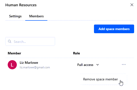 Remove member from space