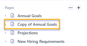 Copy page to the same space