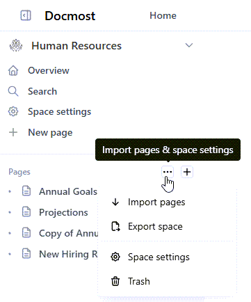 Import pages