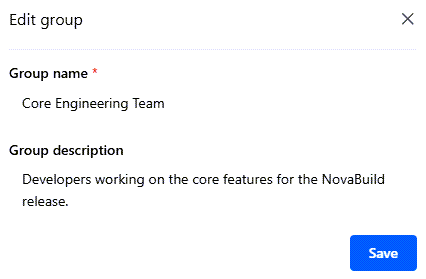 Edit group name and description