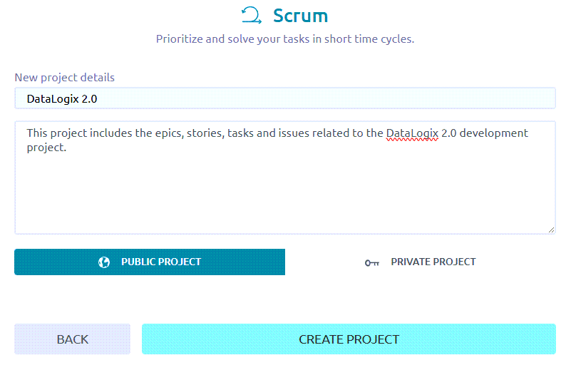 Enter project details