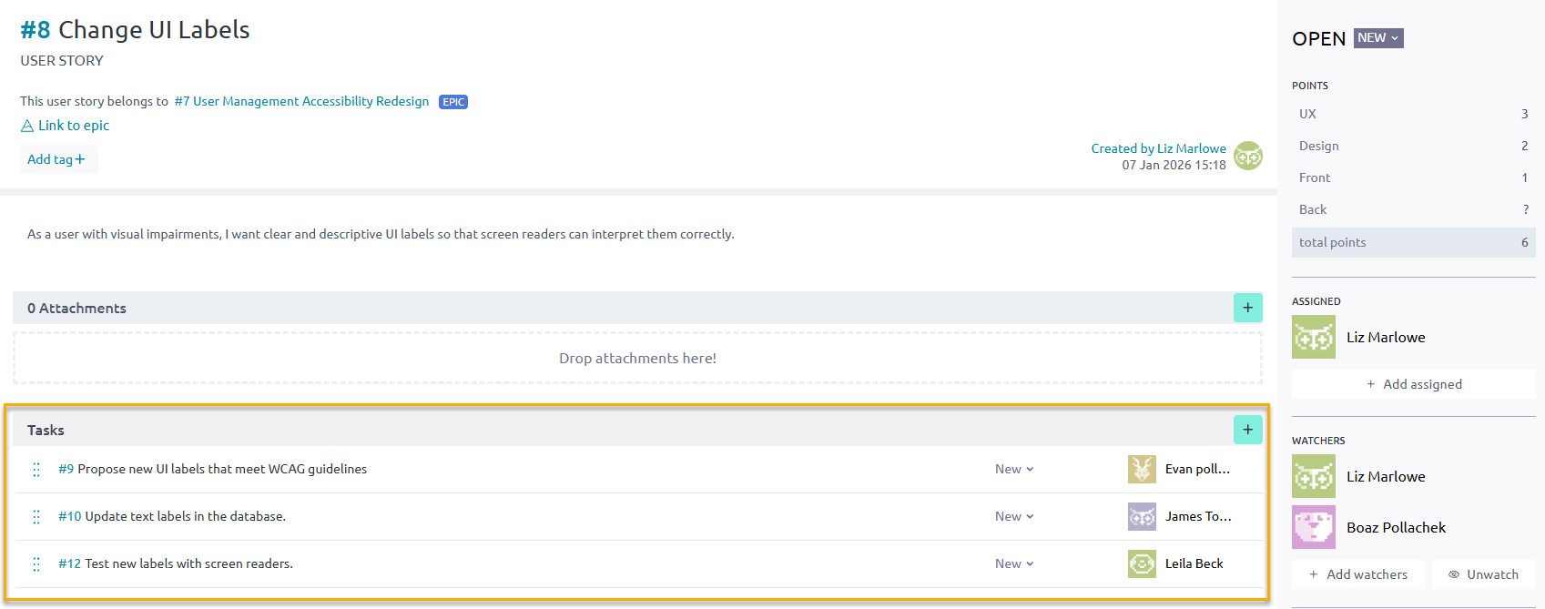 Additional tasks created