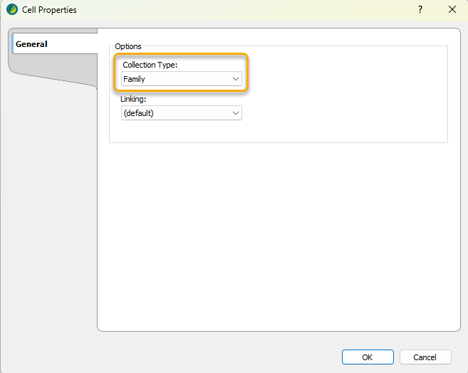 Select Family for collection type