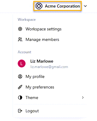 View updated workspace settings