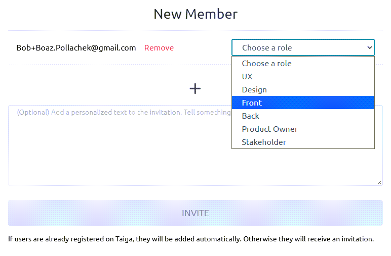 Enter role for new member