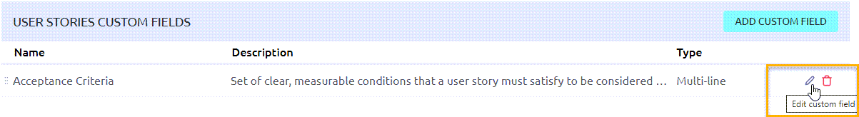 Edit or delete custom field