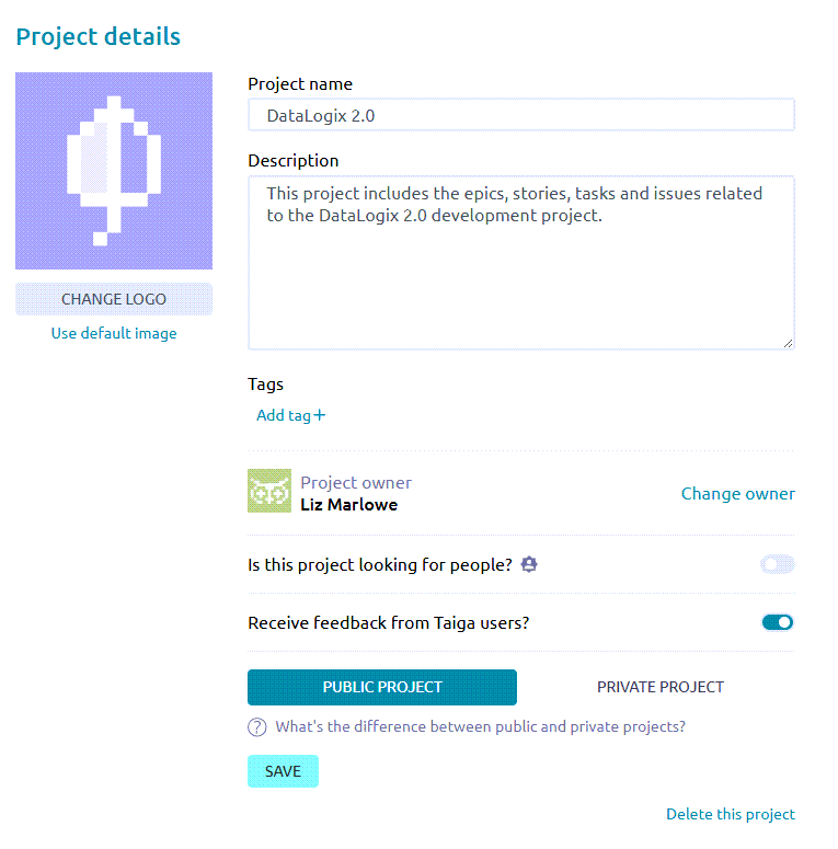Update project details