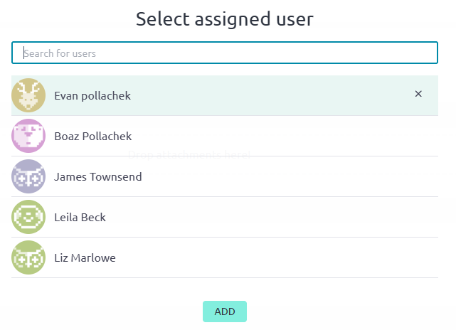 Select assigned user